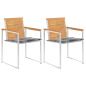 Preview: ARDEBO.de - Gartenstühle mit Kissen 2 Stk. Massivholz Teak und Stahl
