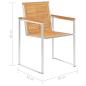 Preview: Gartenstühle mit Kissen 2 Stk. Massivholz Teak und Stahl