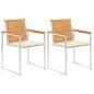 Preview: ARDEBO.de - Gartenstühle mit Kissen 2 Stk. Massivholz Teak und Stahl