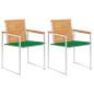 Preview: ARDEBO.de - Gartenstühle mit Kissen 2 Stk. Massivholz Teak und Stahl