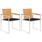 Preview: ARDEBO.de - Gartenstühle mit Kissen 2 Stk. Massivholz Teak und Stahl