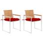 Preview: ARDEBO.de - Gartenstühle mit Kissen 2 Stk. Massivholz Teak und Stahl