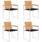 Preview: ARDEBO.de - Gartenstühle 4 Stk. mit Kissen Massivholz Teak