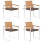 Preview: ARDEBO.de - Gartenstühle 4 Stk. mit Kissen Massivholz Teak