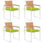 Preview: ARDEBO.de - Gartenstühle 4 Stk. mit Kissen Massivholz Teak