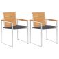 Preview: ARDEBO.de - Gartenstühle mit Kissen 2 Stk. Massivholz Teak und Stahl