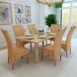 Preview: Esszimmerstühle 6 Stk. Natur Rattan Braun