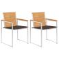 Preview: ARDEBO.de - Gartenstühle mit Kissen 2 Stk. Massivholz Teak und Stahl