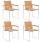 Preview: ARDEBO.de - Gartenstühle 4 Stk. mit Kissen Massivholz Teak