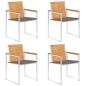 Preview: ARDEBO.de - Gartenstühle 4 Stk. mit Kissen Massivholz Teak
