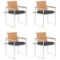Preview: ARDEBO.de - Gartenstühle 4 Stk. mit Kissen Massivholz Teak