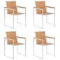 Preview: Gartenstühle 4 Stk. mit Kissen Massivholz Teak