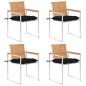 Preview: ARDEBO.de - Gartenstühle 4 Stk. mit Kissen Massivholz Teak