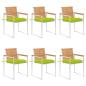 Preview: ARDEBO.de - Gartenstühle 6 Stk. mit Kissen Massivholz Teak