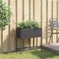 Preview: Pflanzkübel mit Ablage Schwarz Poly Rattan