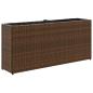 Preview: Hochbeet mit 2 Fächern Braun 90x20x40 cm Poly Rattan