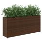 Preview: Hochbeet mit 2 Fächern Braun 90x20x40 cm Poly Rattan
