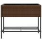 Preview: Hochbeete mit Ablage 2 Stk. Braun 90x40x75 cm Poly Rattan