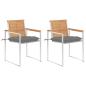Preview: ARDEBO.de - Gartenstühle mit Kissen 2 Stk. Massivholz Teak und Stahl