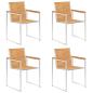 Preview: Gartenstühle 4 Stk. mit Kissen Massivholz Teak