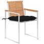 Preview: Gartenstühle 6 Stk. mit Kissen Massivholz Teak