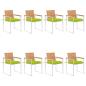 Preview: ARDEBO.de - Gartenstühle 8 Stk. mit Kissen Massivholz Teak