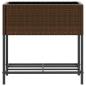 Preview: Hochbeete mit Ablage 2 Stk. Braun 70x28x70 cm Poly Rattan