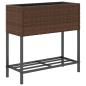Preview: Hochbeete mit Ablage 2 Stk. Braun 70x28x70 cm Poly Rattan