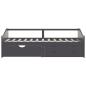 Preview: Tagesbett 3-Sitzer mit Schubladen Grau Kiefernholz 90x200 cm
