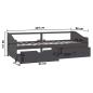 Preview: Tagesbett 3-Sitzer mit Schubladen Grau Kiefernholz 90x200 cm