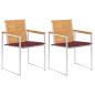 Preview: ARDEBO.de - Gartenstühle mit Kissen 2 Stk. Massivholz Teak und Stahl