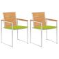 Preview: ARDEBO.de - Gartenstühle mit Kissen 2 Stk. Massivholz Teak und Stahl