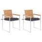 Preview: ARDEBO.de - Gartenstühle mit Kissen 2 Stk. Massivholz Teak und Stahl