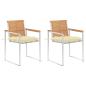 Preview: ARDEBO.de - Gartenstühle mit Kissen 2 Stk. Massivholz Teak und Stahl