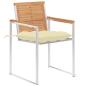 Preview: Gartenstühle mit Kissen 2 Stk. Massivholz Teak und Stahl