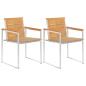 Preview: ARDEBO.de - Gartenstühle mit Kissen 2 Stk. Massivholz Teak und Stahl