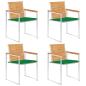 Preview: ARDEBO.de - Gartenstühle 4 Stk. mit Kissen Massivholz Teak