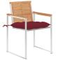 Preview: Gartenstühle 4 Stk. mit Kissen Massivholz Teak