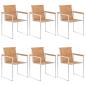 Preview: Gartenstühle 6 Stk. mit Kissen Massivholz Teak
