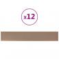 Preview: Wandpaneele 12 Stk. Cappuccino-Braun 90x15cm Kunstleder 1,62 m²