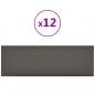 Preview: Wandpaneele 12 Stk. Grau 90x30 cm Kunstleder 3,24 m²