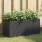 Preview: ARDEBO.de - Hochbeet mit 2 Fächern Schwarz 72x30x32 cm Poly Rattan