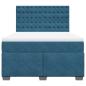 Preview: Boxspringbett mit Matratze Blau 160x200 cm Samt