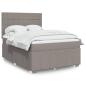 Preview: ARDEBO.de - Boxspringbett mit Matratze Taupe 160x200 cm Stoff