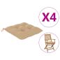 Preview: Stuhlkissen 4 Stk. Beige 40x40x7 cm Oxford-Gewebe