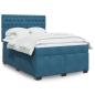 Preview: ARDEBO.de - Boxspringbett mit Matratze Blau 140x200 cm Samt