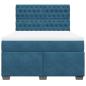 Preview: Boxspringbett mit Matratze Blau 140x200 cm Samt