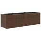 Preview: Hochbeet mit 3 Fächern Braun 105x30x32 cm Poly Rattan