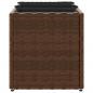 Preview: Hochbeet mit 3 Fächern Braun 105x30x32 cm Poly Rattan