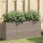 Preview: ARDEBO.de - Hochbeet mit 2 Fächern Grau 90x20x40 cm Poly Rattan